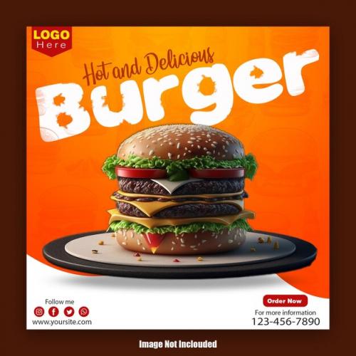 Food Social Media Promotion And Instagram Banner Post Design