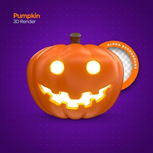 Psd 3d Rendering Of Realistic Halloween Pumpkin