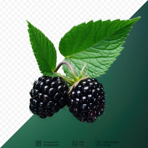 A Picture Of A Blackberry With A Green Leaf.