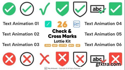 Videohive Check & Cross Marks Lottie Kit 49780044