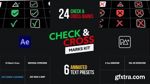 Videohive Check & Cross Marks Kit For After Effects 49780128