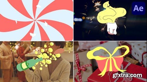 Videohive Cartoon Christmas Stuff Seamless Transitions for After Effects 49760136
