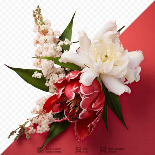 Nature Themed Wallpaper With Red Peonies And White Lilies Of The Valley Perfect For Spring And Summer Ideal For Newlyweds Or Anyone In Love