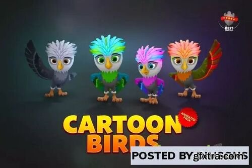Cartoon birds animated pack v1.0