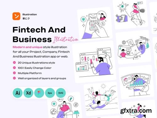 Fintech And Business Illustration Ui8.net