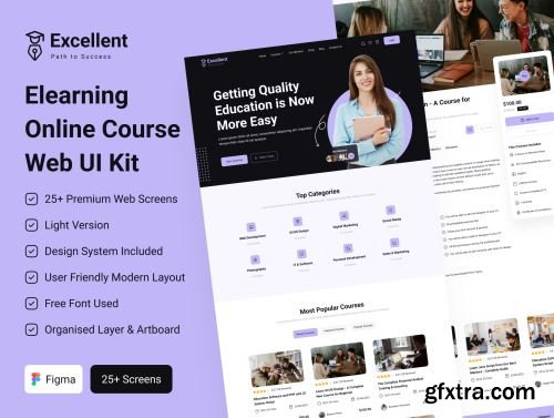 Elearning Online Course Web UI Kit Ui8.net