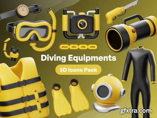 Diving Equipment 3D Icon Ui8.net