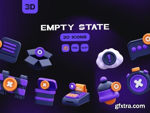Empty State 3D Icon Ui8.net