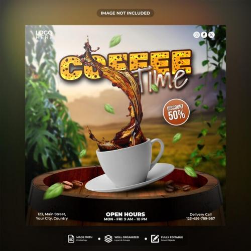 Coffee Time Social Media Post Template