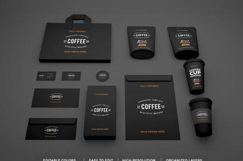 Deeezy - Realistic Coffee Brand Identity and Stationery Mockup