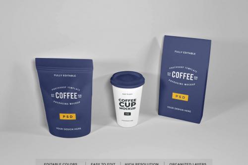 Deeezy - Realistic Coffee Packaging Set Mockup