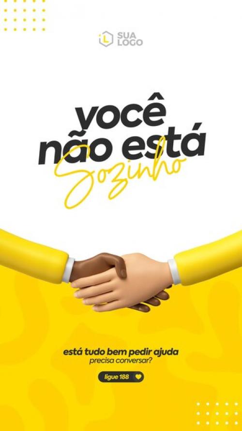 Setembro Amarelo Social Media Template In Portuguese For Brazilian Celebration