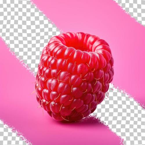A Ripe Pink Raspberry Isolated On A Transparent Background A Nutritious Ingredient For Healthy Drinks And Meals