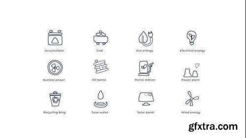Videohive Power and Energy - Outline Icons 49818600