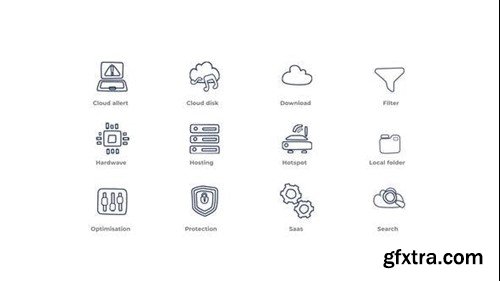 Videohive Cloud Computing - Outline Icons 49817538