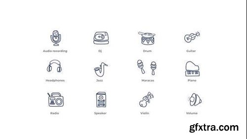 Videohive Music - Outline Icons 49818256