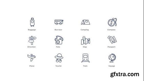 Videohive Travel - Outline Icons 49818885