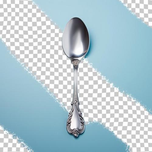 A Transparent Background Showcasing A Silver Tablespoon