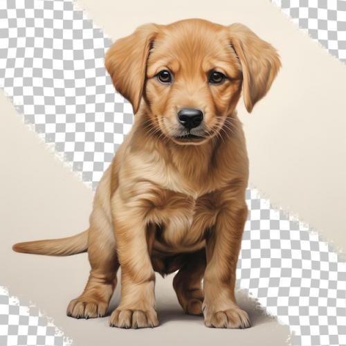 A Transparent Background With A Tan Puppy