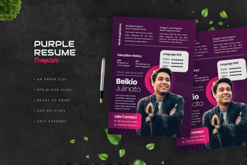 Purple Gradient Resume