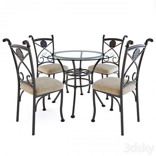 Traditional style dining table set