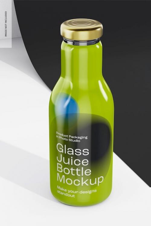 Glass Juice Bottle Mockup