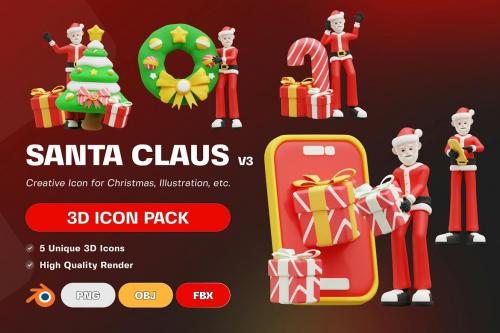 Santa Claus 3D Illustration V3
