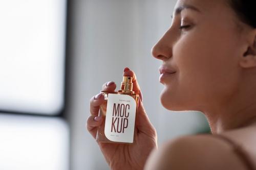 Woman With Perfume Mockup