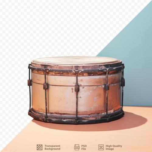 Antique Drum Alone Against Transparent Background