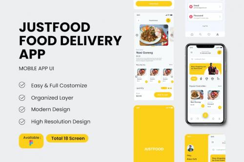 Justfood - Food Delivery Mobile App UI Kit