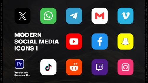 Videohive - Modern Social Media Icons I | MOGRT - 49835788