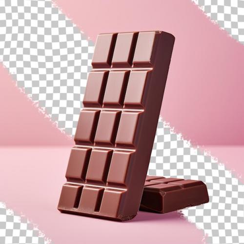 Chocolate Bar Against Transparent Background Closely Isolated