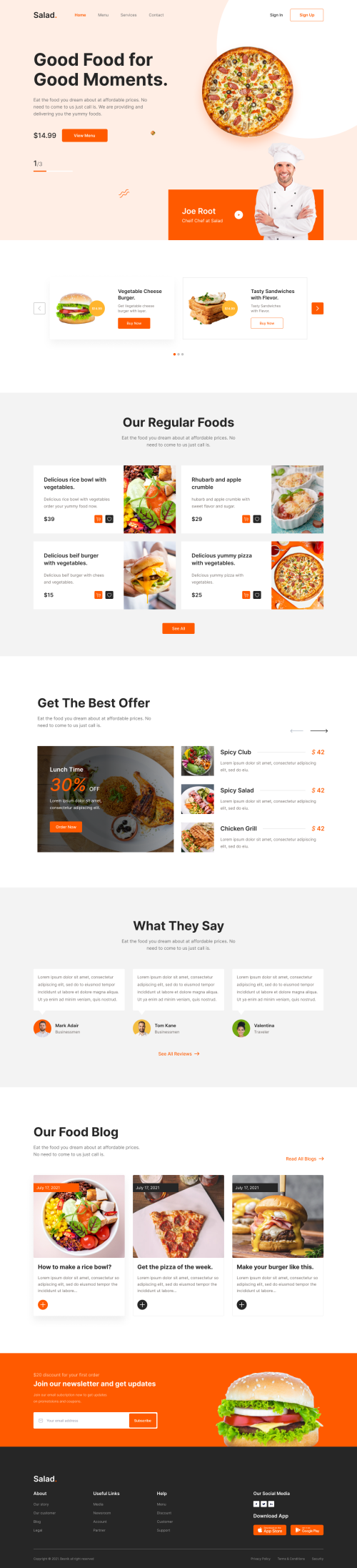 UIHut - Salad Food Delivery Website - 12153