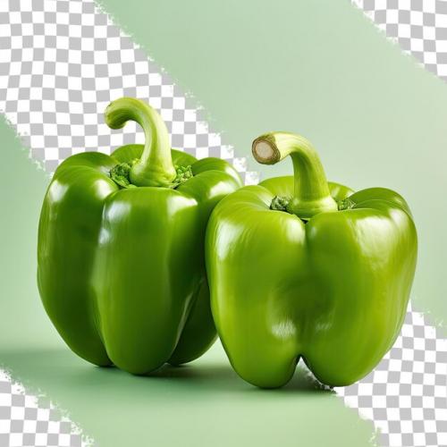 Close Up View Of Isolated Hot Green Bell Peppers A Food Seasoning On A Transparent Background