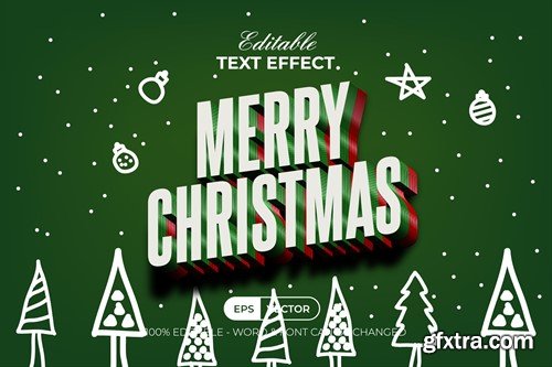 Merry Christmas Text Effect 3D Style MTZYSVA