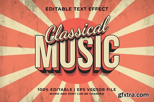 Classical Music 3d Vector Editable Text effect BPZTCTX