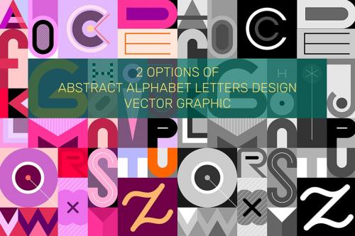 Abstract Vector Design Of Alphabet Letters