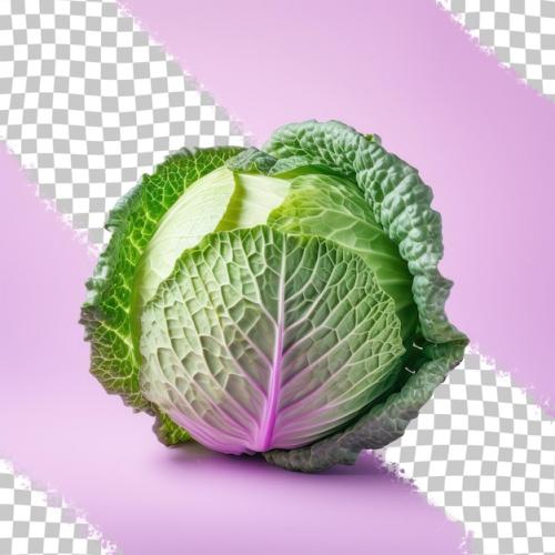 Crisp Cabbage Against Transparent Background