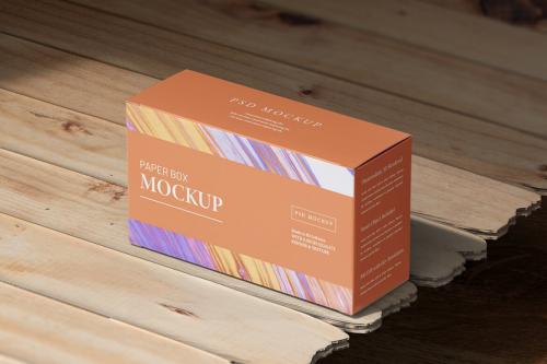 Deeezy - Paper Box Mockup Under Daylight Eco Branding and Packaging