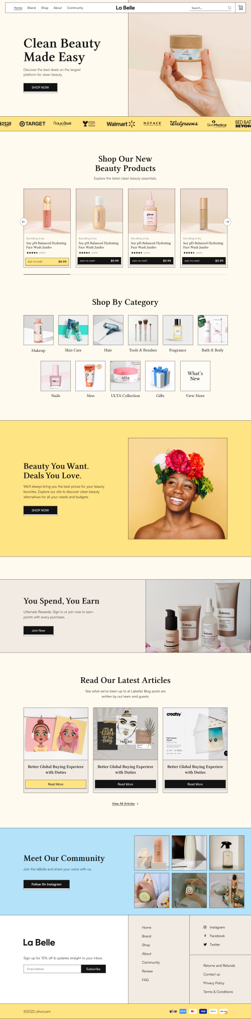 UIHut - Beauty Product Website Design - 20140
