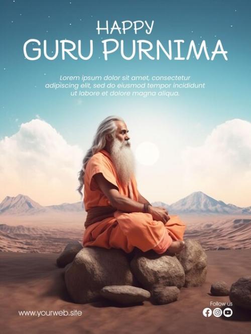 Vertical Poster Template For Guru Purnima