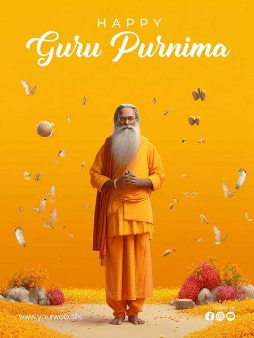 Vertical Poster Template For Guru Purnima