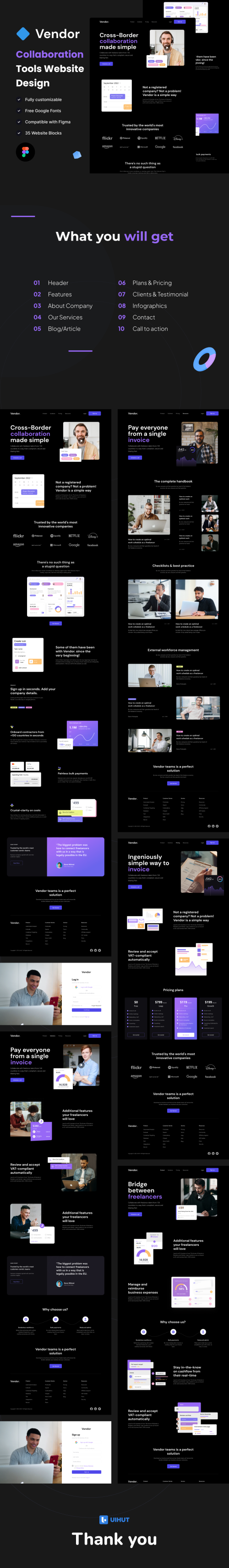 UIHut - Online Collaboration Tool Website Design Template - 21703