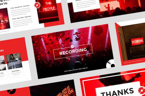 Recording - Music Bands & Record Labels PowerPoint