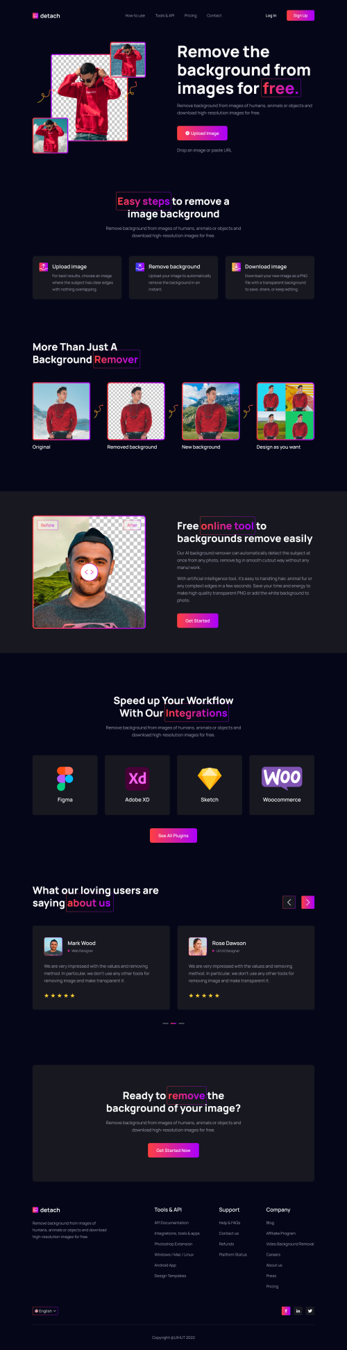 UIHut - Background Remover Website Template Free - 22199
