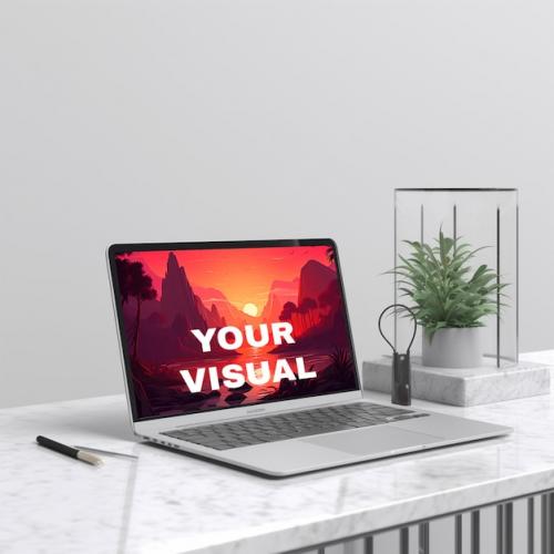Computer Scene Mockup Psd For Showcasing Your Digital Devices