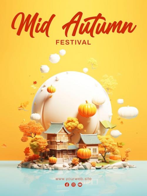 Mid Autumn Festival Social Media Post Poster Design