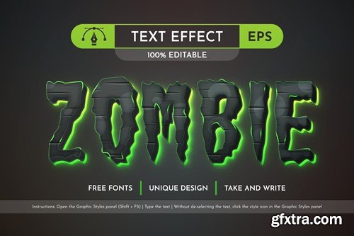 Zombie - Editable Text Effect, Font Style XBUUWRE