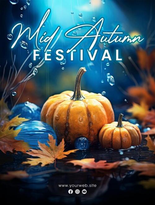 Mid Autumn Festival Social Media Post Poster Design