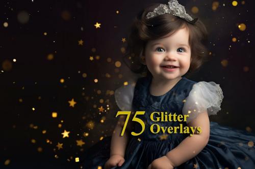 75 Glitter Overlays, Sparkle Effect for Photo Edit